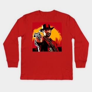 Arthur Morgan desing Kids Long Sleeve T-Shirt